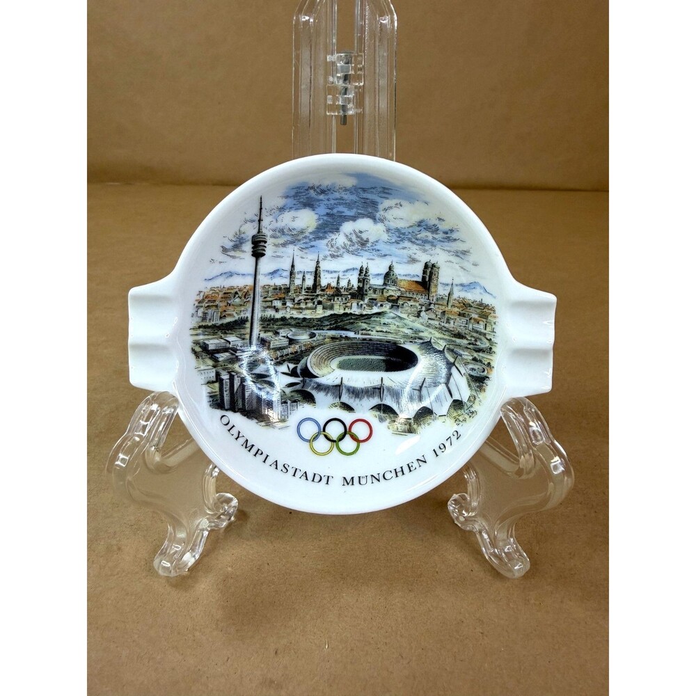 Vintage 1972 Munich Olympics Commemorative Porcelain Trinket Dish Ashtray